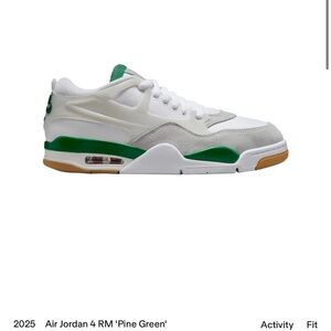 Nike Air Jordan 4 RM White and Green Sneakers